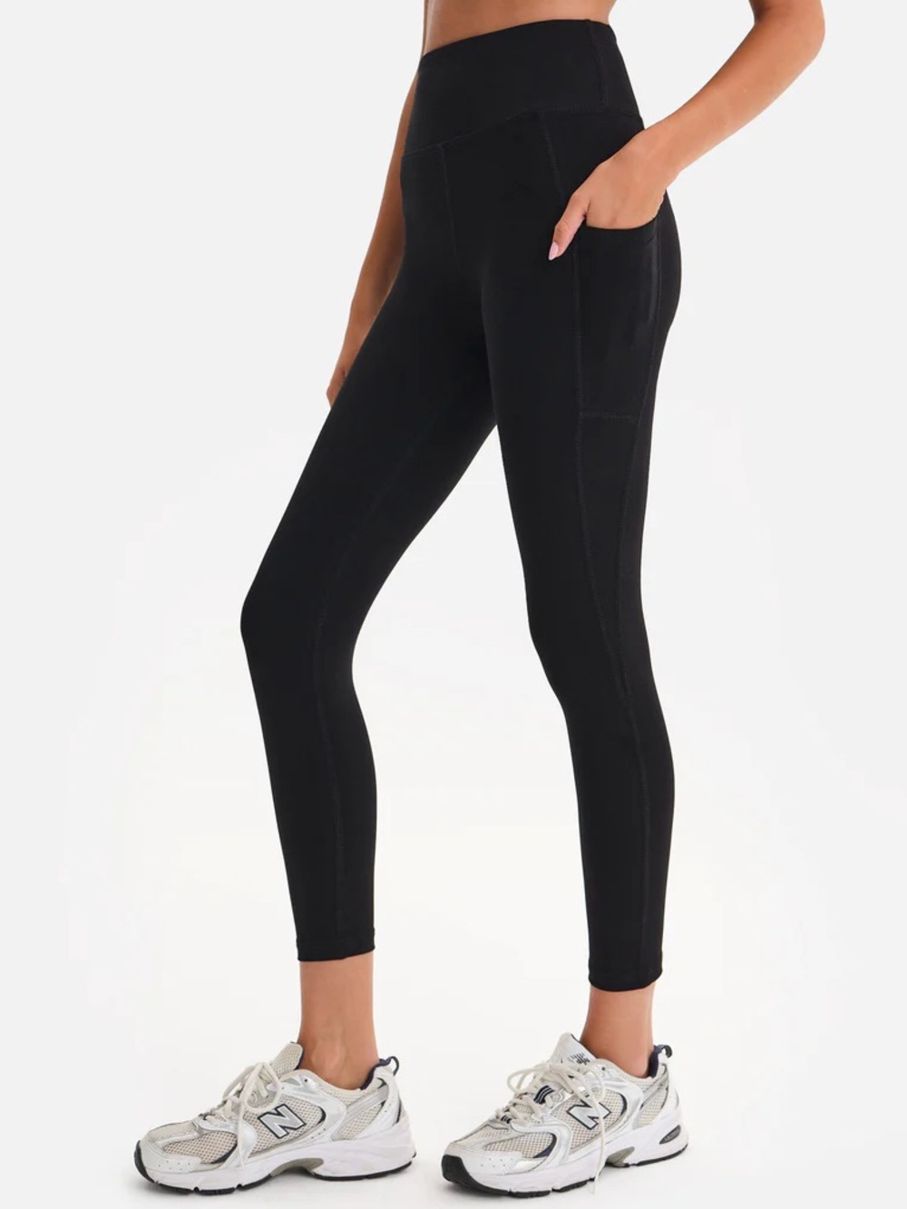 MATE the Label Organic Stretch Midi Legging with Pockets Jet Black Size Large